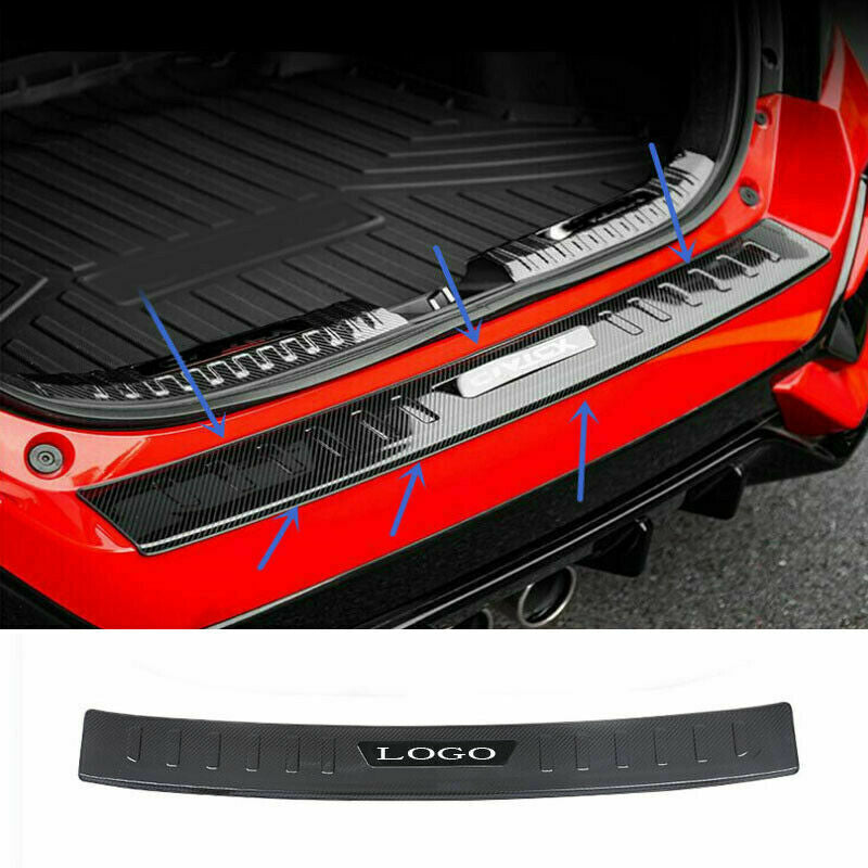 Carbon Fiber Steel Outer Rear Bumper Sill Panel Cover for Honda for Civic 2017-2021