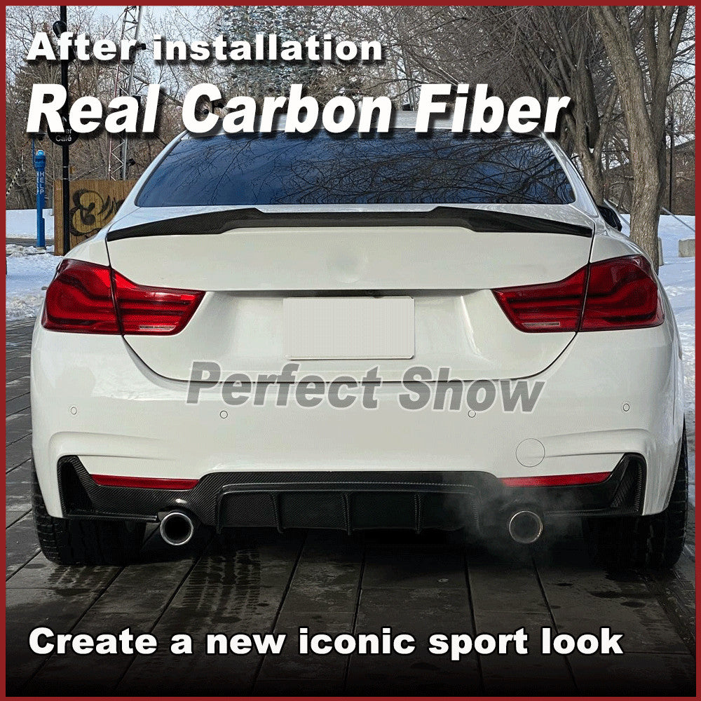 Fit for BMW 4 Series F32 F33 F36 M-Sport REAL Carbon Rear Bumper Diffuser Lip