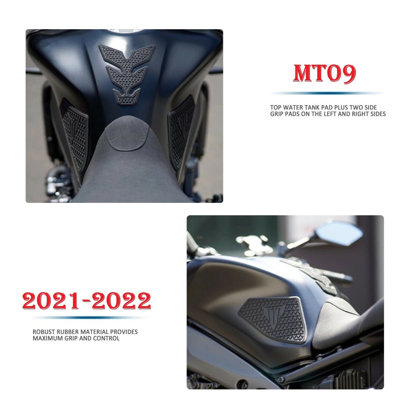 for Yamaha MT-09 2021 2022 Non-slip Side Fuel Tank Pads Protector Stickers Decal