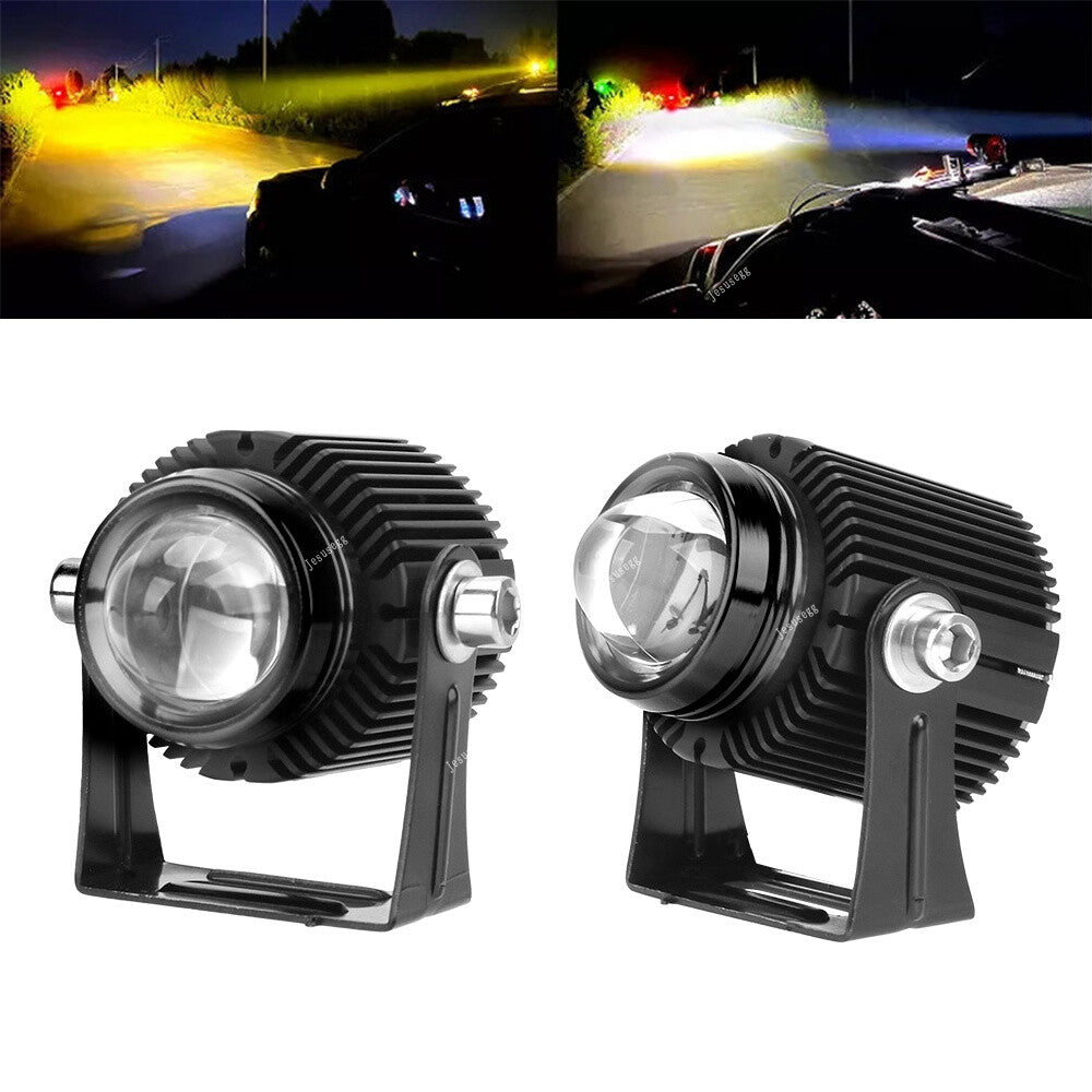 2pcs For Motorcycles Cars Trucks Boat LED Dual High Low Beam Headlight Spotlight