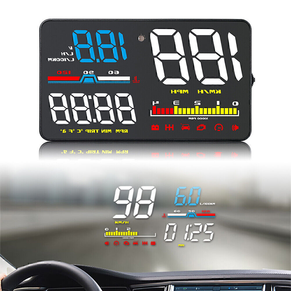 HUD D5000 OBD2 Head-Up Display, Digital Speedometer Projector, Overspeed Alarm