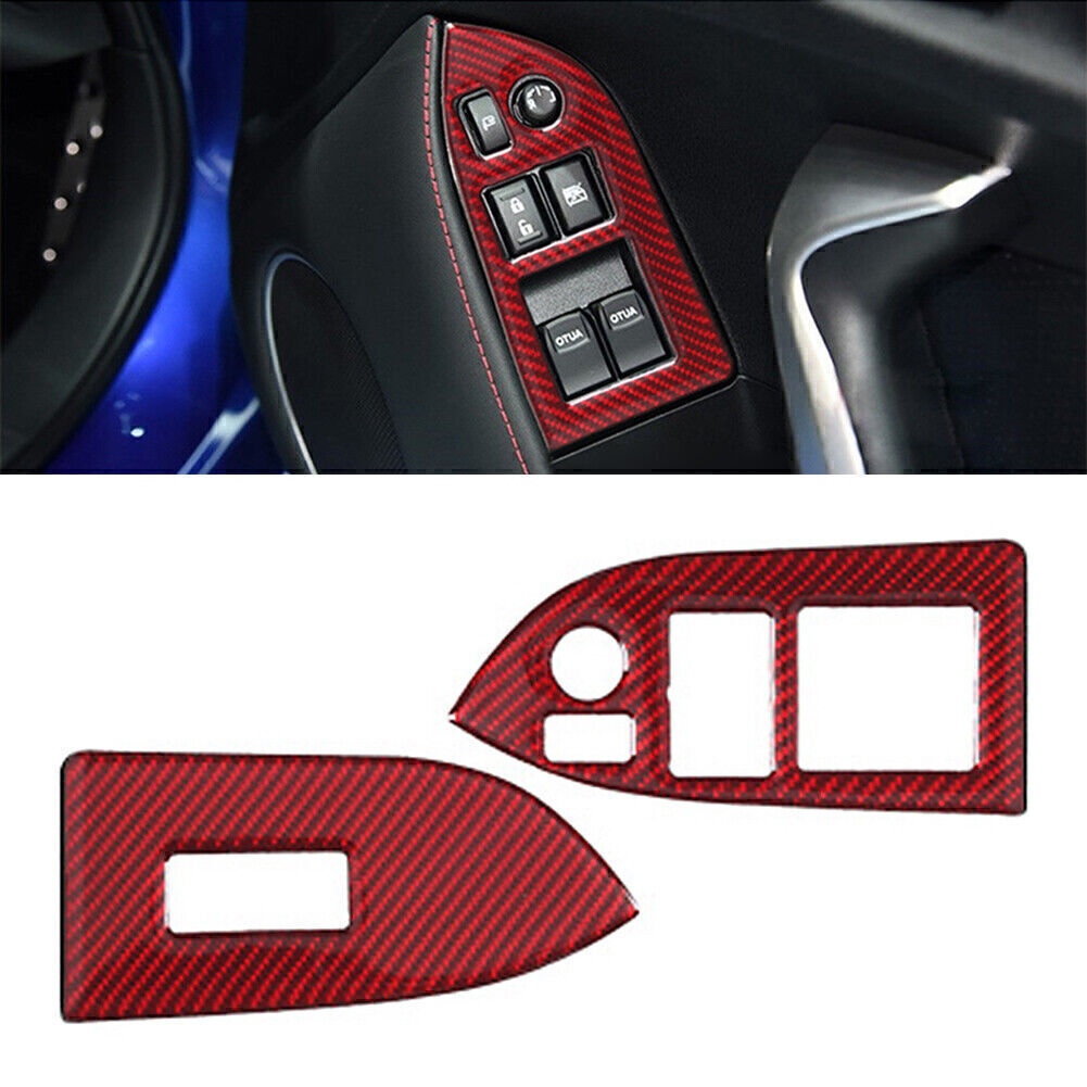 Red Inner Window Switch Button Cover Trim RHD Fit for Subaru BRZ for Toyota 86 2013-2017