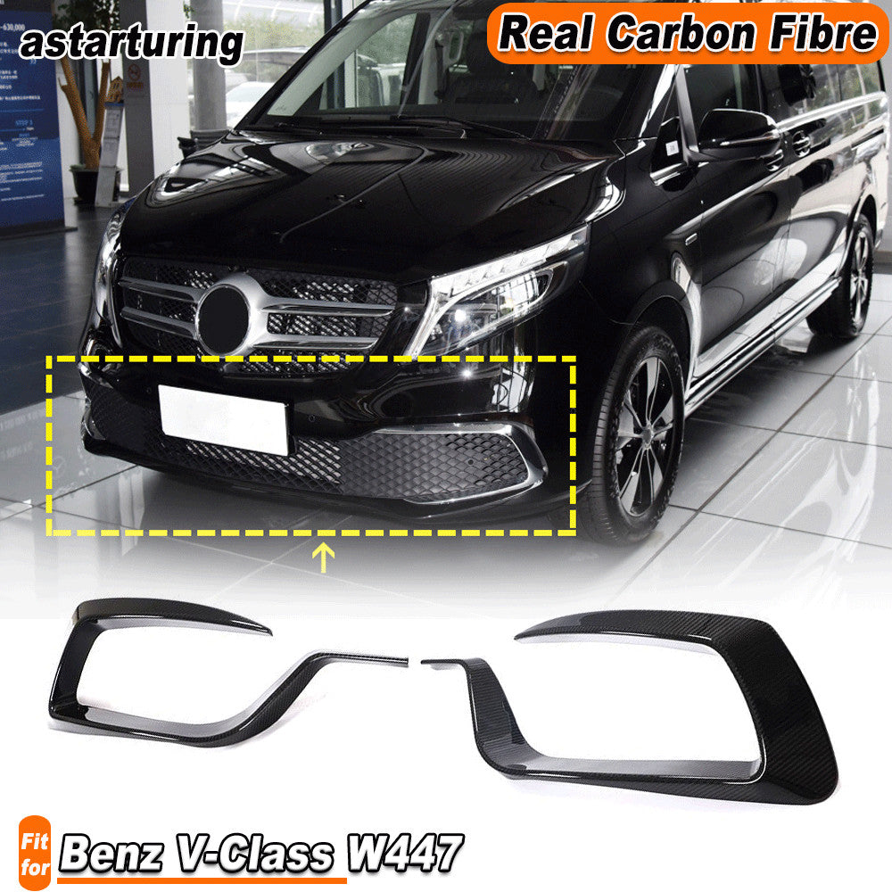 for Mercedes-Benz V-Class W447 20+ Dry Carbon Front Bumper Splitter Fins Canards