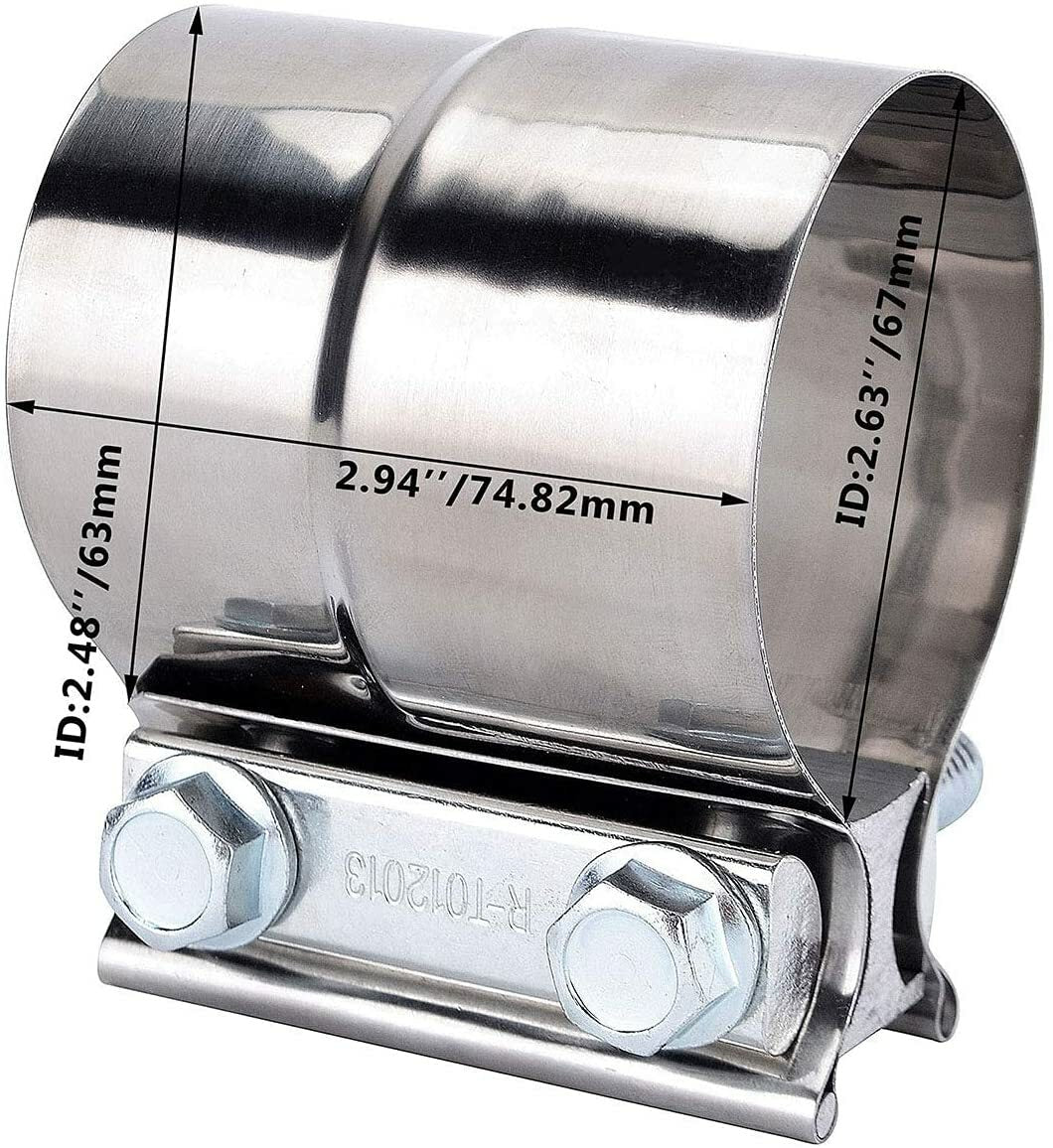 2.5-inch coiled hose with clamp repair prefabricated 304 stainless steel 2-piece set