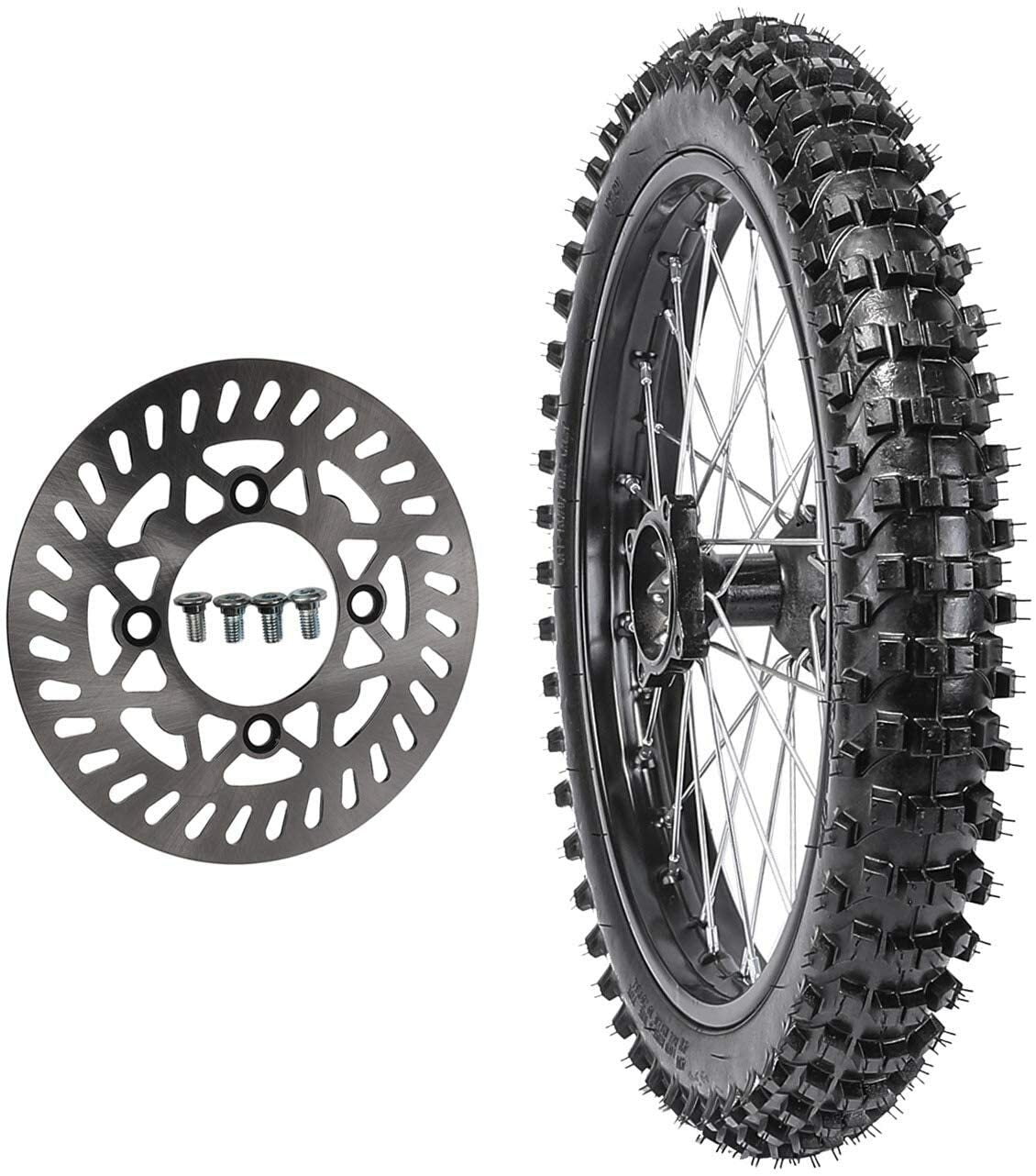 17-inch front wheel, 70/100-17 tire, rim + rotor, dirt pit bicycle, SSR cooler, 125cc 140cc