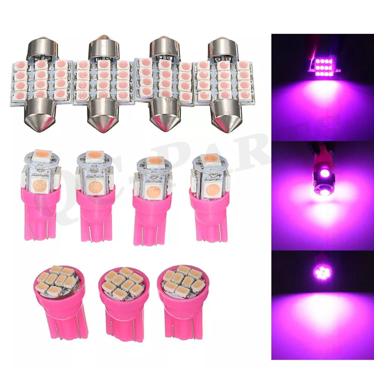 13-Piece Car Interior LED Light Kit for Dome Map License Plate Bulbs