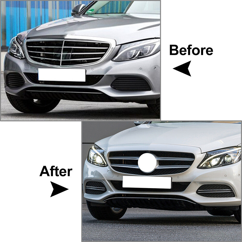Front Bumper Fog Light Cover fit for Mercedes-Benz C Class W205 C300 2015-2018