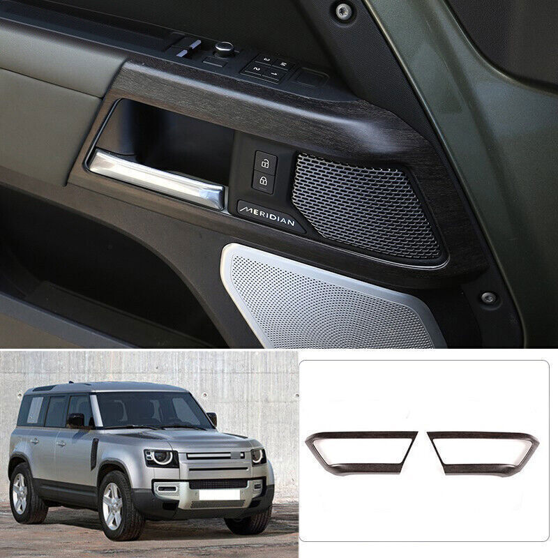 for Land Rover for Defender 90 20-25 Oak Grain Inner Door Lock Handle Frame Trim 2P