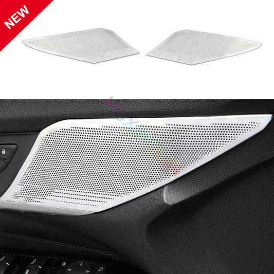 for Cadillac CT4 2020-2024 Silver Steel Front Door Speaker Horn Ring Cover Trim