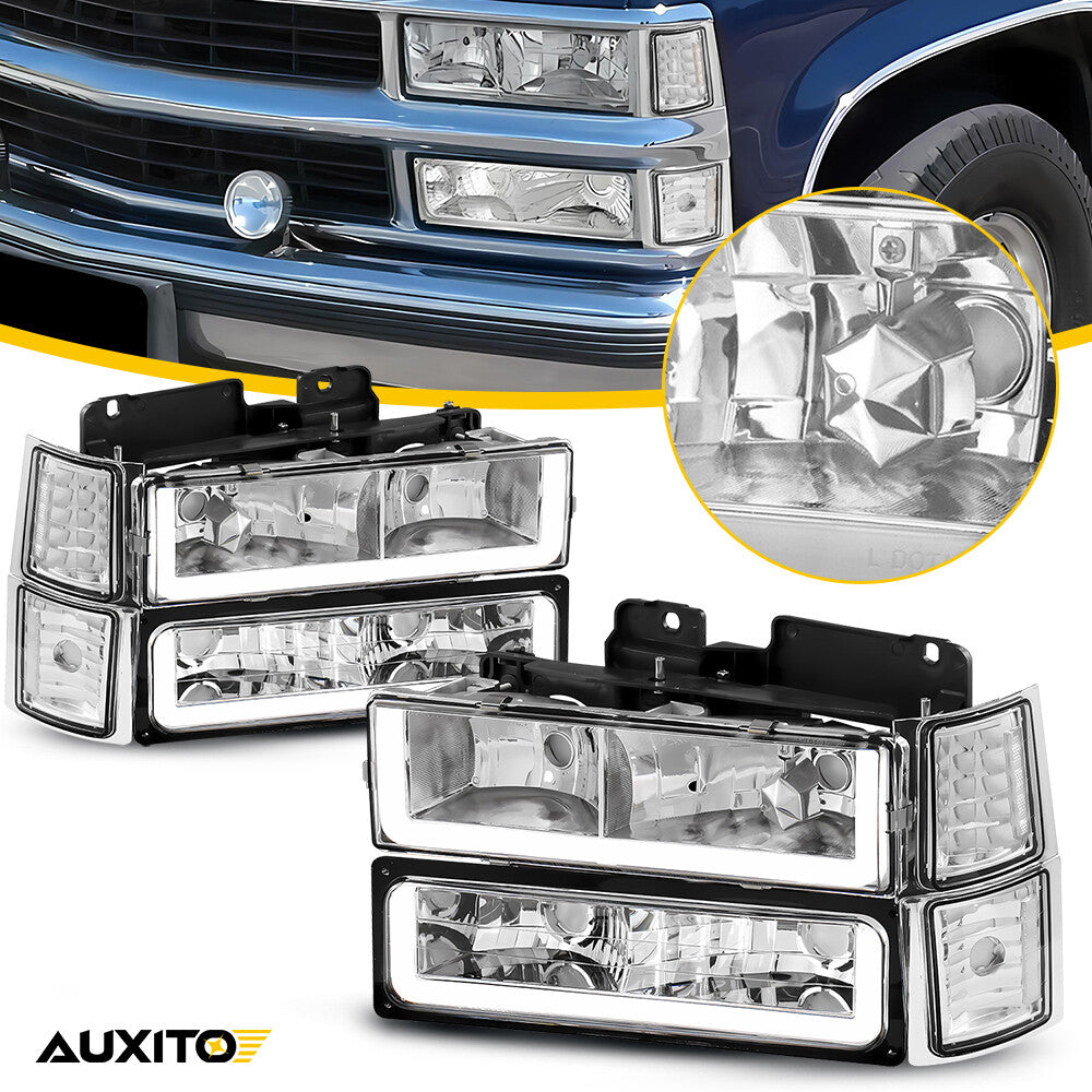 1994 - 1998 Silverado C10 C/K 1500 2500 Gum Water DRL LED Red Killer + Red Stone 2nd Generation