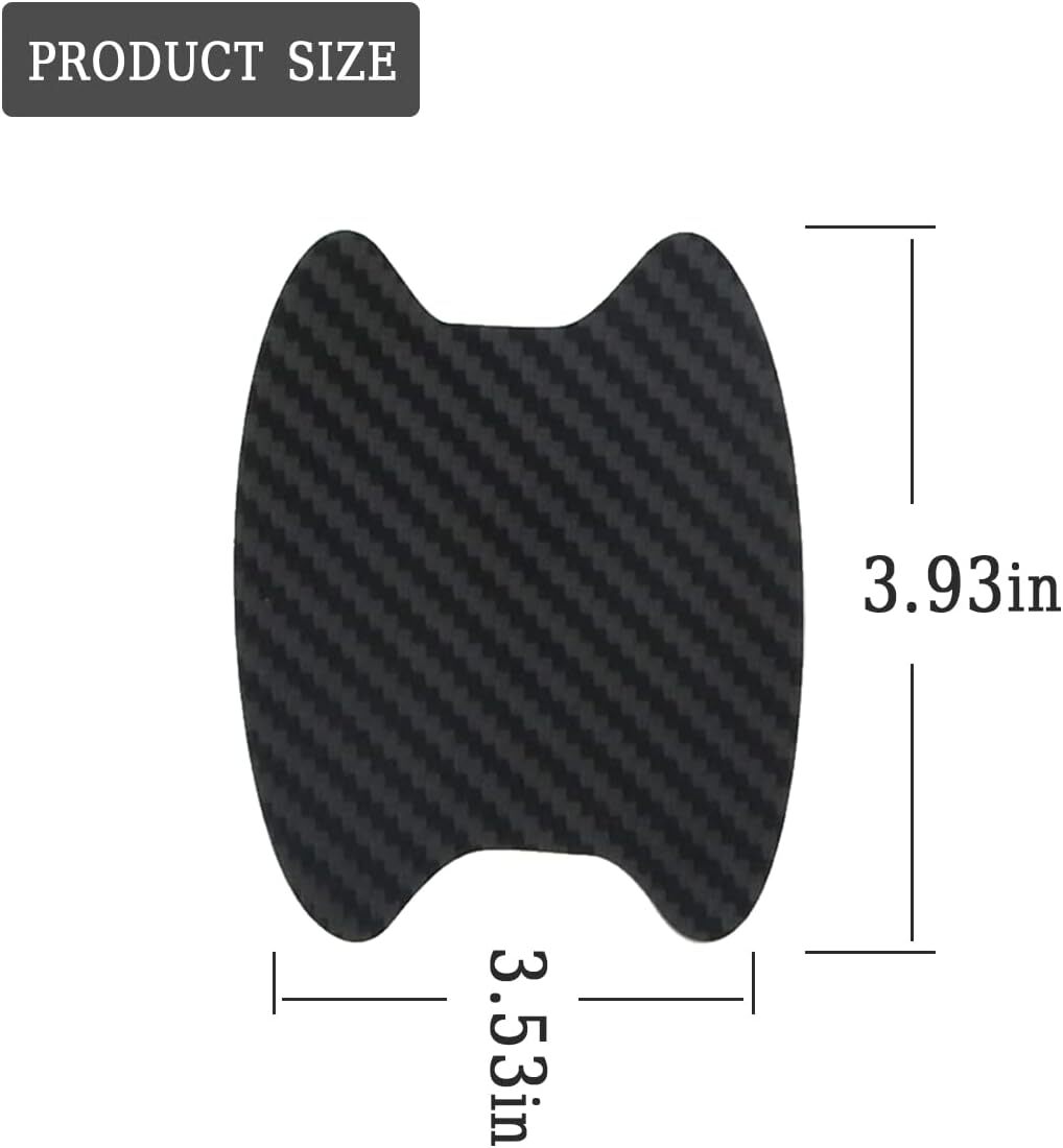 8Pcs Red Carbon Fiber Car Door Handle Anti-Scratch Protector Film Sticker