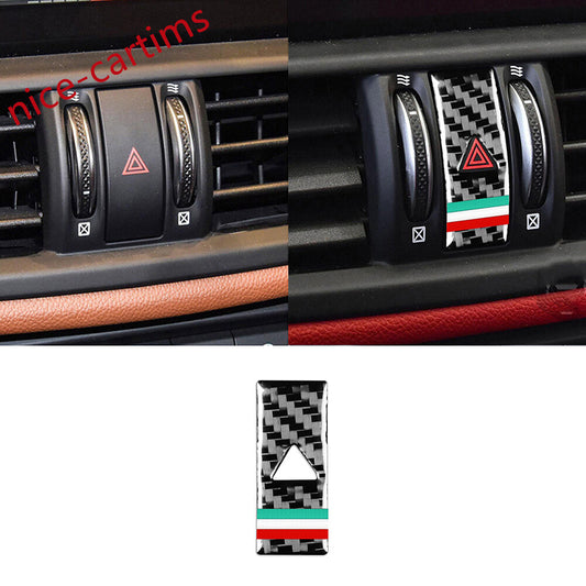 Carbon Fiber Emergency Light Switch Button Cover for Alfa Romeo Giulia 2017-2021
