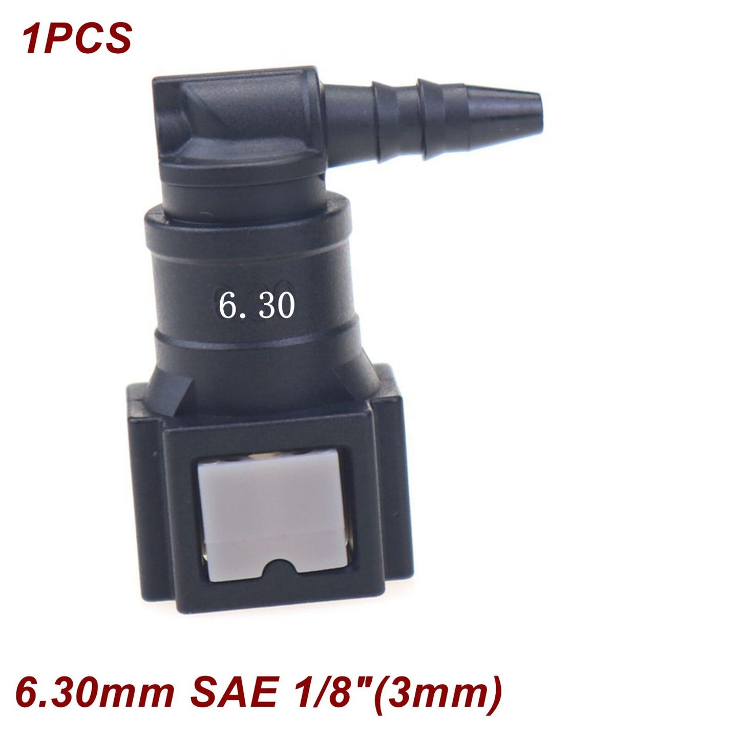 1-piece elbow 90-degree nylon fuel line quick-connect release hose 6.30mm SAE 1/8