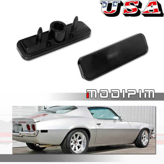 Suitable for 70-77 for Chevrolet Camaro smoked lens front and rear marker light housings