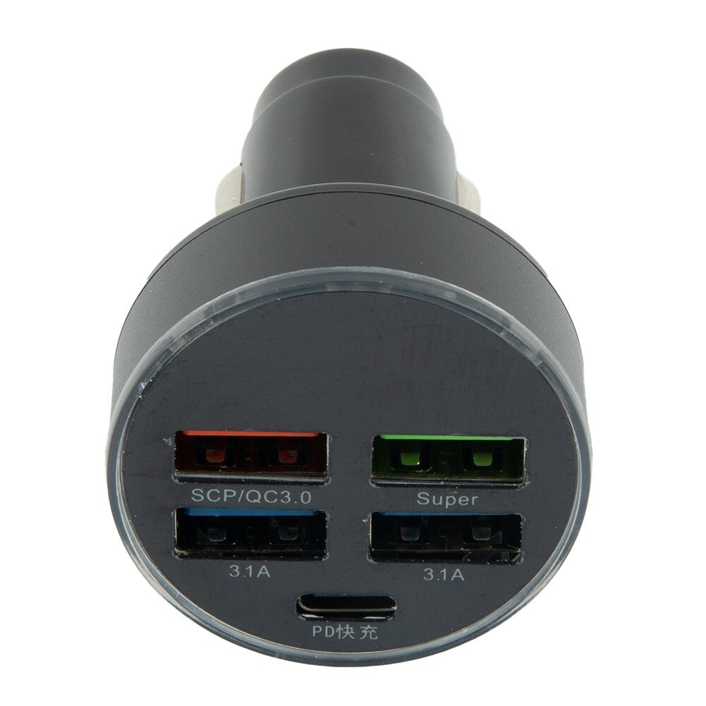 Reliable and efficient 150W fast car charger with 4 USB ports.