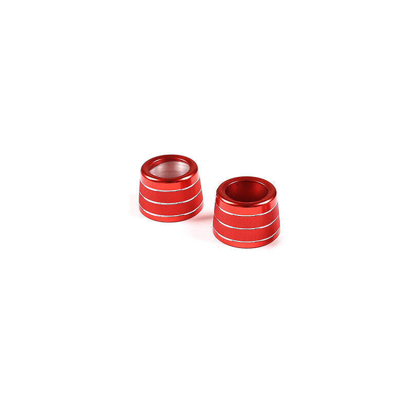 for BMW 5 Series G30 2018-23 Red Aluminum Inner Rear Ac Knob Ring Cover Trim 2P