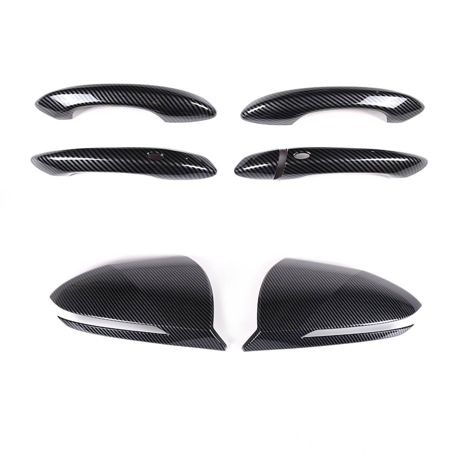 for Hyundai Santa Cruz 2022-24 Carbon ABS Side Mirror + for Smart Door Handle Cover