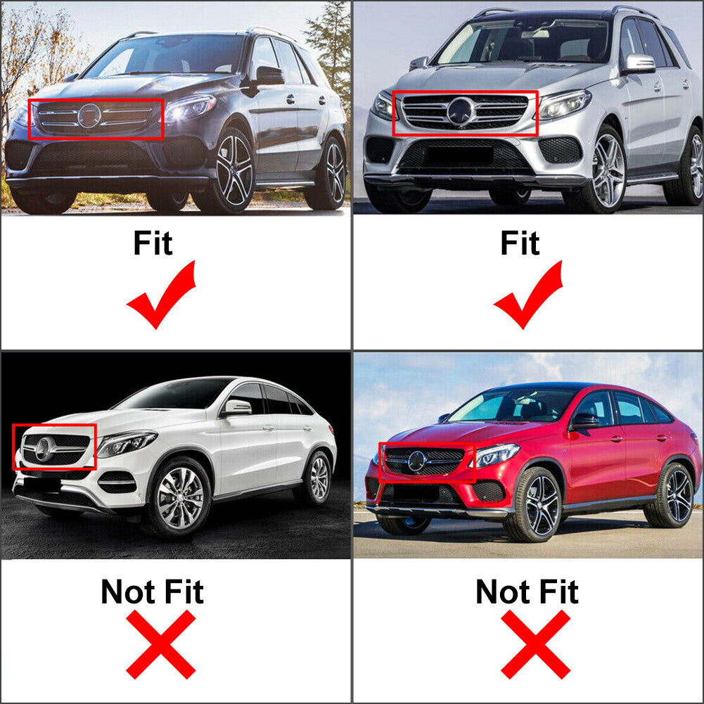 GTR Style Front Bumper Hood Grille for Benz GLE Class W166 SUV 2015-2019 2018 16