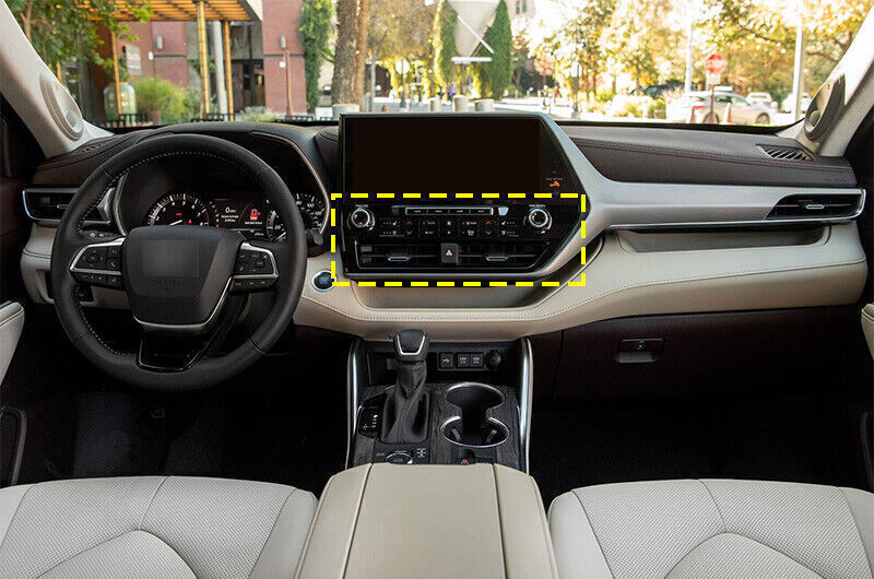 for Toyota Highlander 20-2024 Console Navigation Frame Cover Trim Carbon Fiber