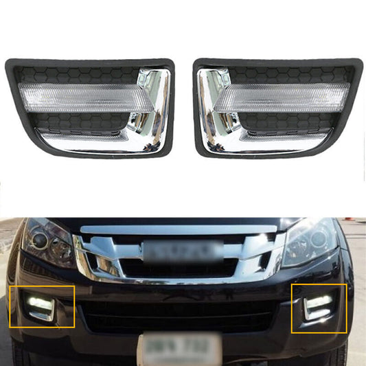 Pair LED DRL Daytime Running Lights Fog Light for ISUZU D-MAX DMAX 2014-2017