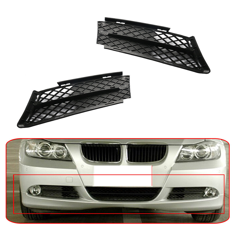 1 Pair Front Lower Bumper Grille Cover for BMW 3-Series 325i 328i 330i 2006-2008
