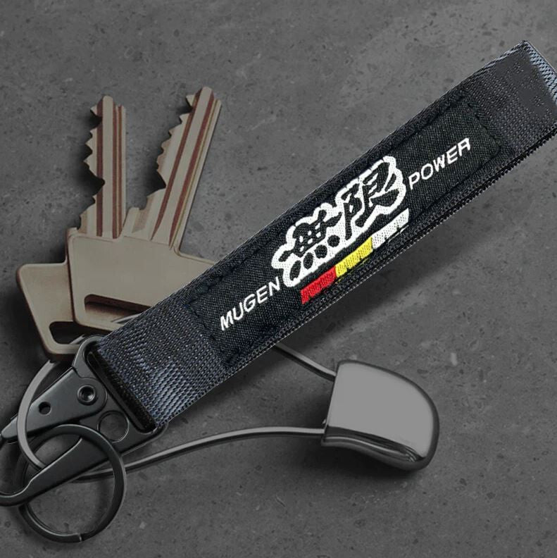 Car keychain metal key ring badge lanyard black for Mazda Mugen