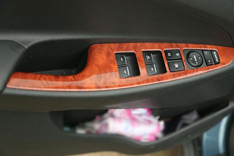 Fit for Hyundai for Tucson 2015-2018 Peach Wood Window Lock Lift Panel Frame Trim 4