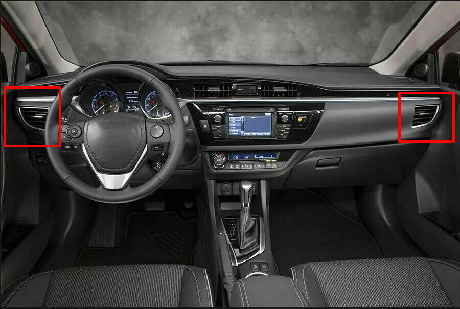for Toyota for Corolla 2014-2016 Carbon Fiber Inner Console L&R Air Outlet Vent Trim