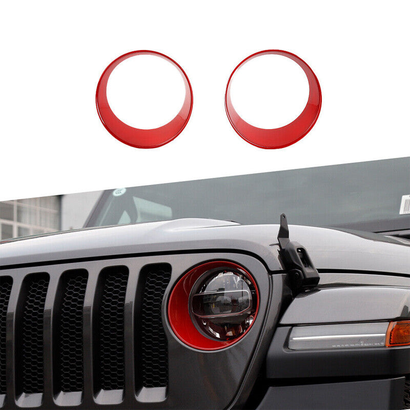 Suitable for 2018+ for Jeep for Wrangler JL Gladiator JT 2X Car Headlight Bezel Cover Decoration