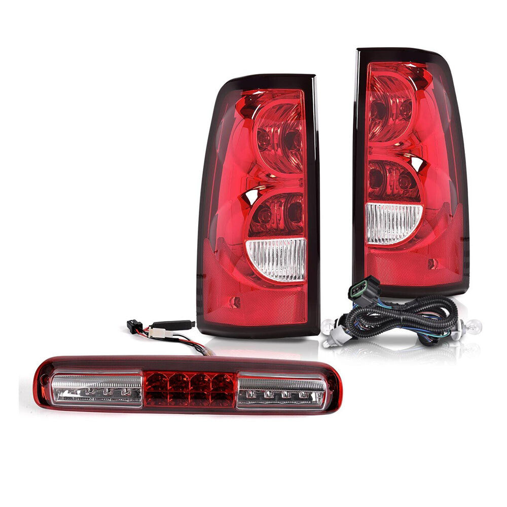 Suitable for 04-06 for Chevrolet Silverado Fleetside LED taillights + 3RD Brake lights