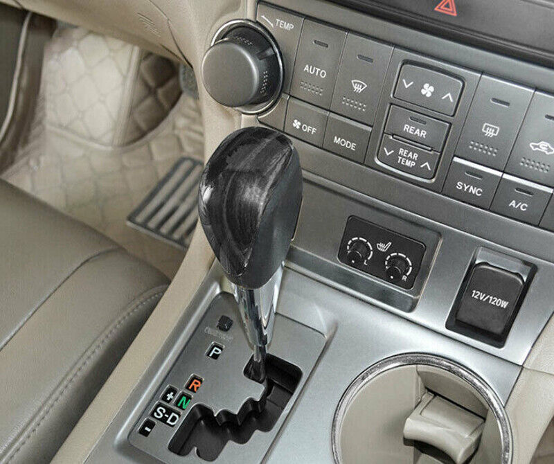 for Toyota Highlander 08-13 Black Wood Grain Console Gear Shift Knob Cover Trim