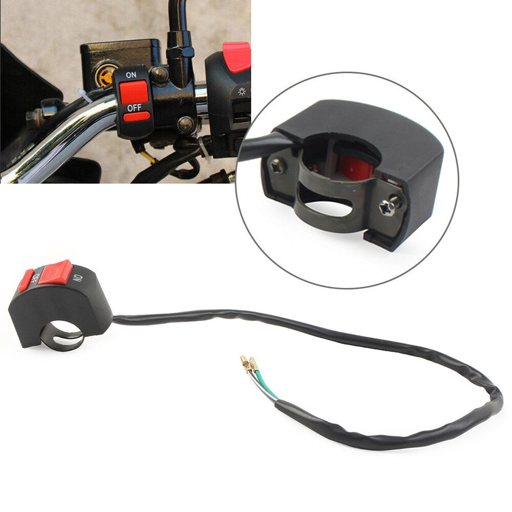 7/8 Motorcycle Handlebar Kill On-Off Latching Switch 12V Scooter ATV Dirt Bike