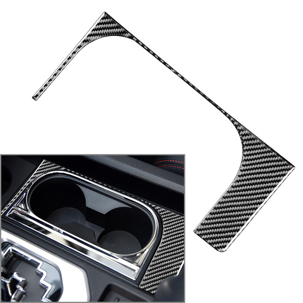 Center Console Water Cup Holder Cover Fit for Toyota Tundra 2014-21 Carbon Fiber LHD