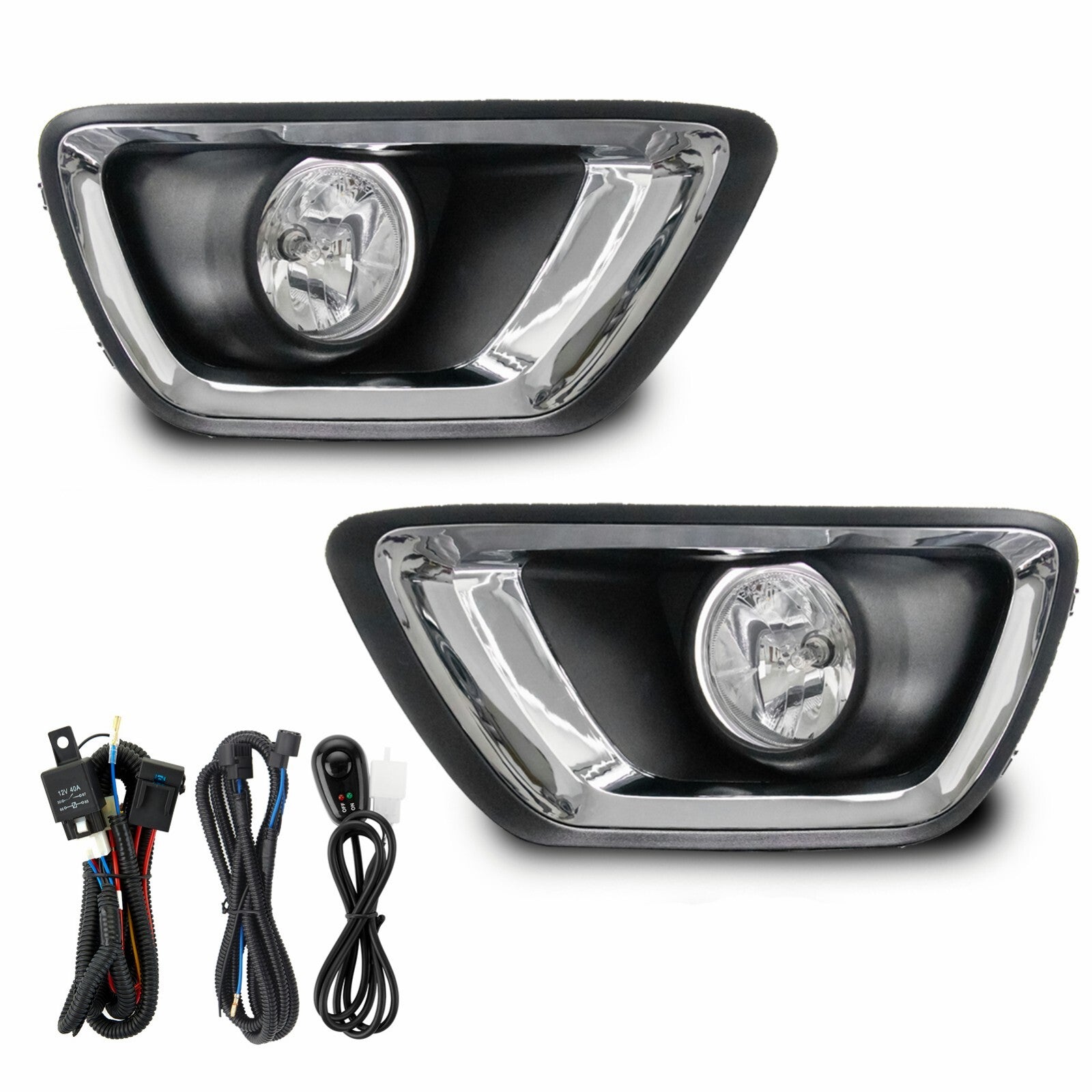 Fits 2015-2019 for Chevrolet Colorado Transparent Lens 1 for Front Bumper Fog Lights