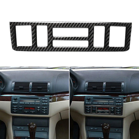 Carbon Fiber Center Console CD bottom Trim Cover for BMW 3 Series E46 1998-2005