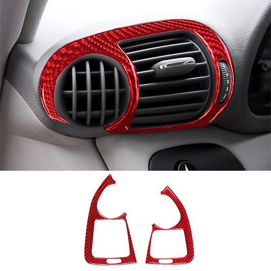 for Benz C Class W203 2005-07Red Carbon Fiber Demister Side Air Vent Outlet Trim