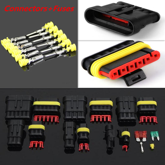 Car AUTO Blade Fuses 1-6 Pin Electrical Wire Connector Waterproof Plug Terminal