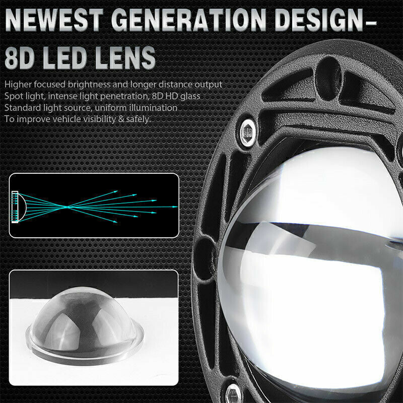 3 Flush Mount LED Work Light Pods Driving Spot Fog Lamp Offroad Yellow / White