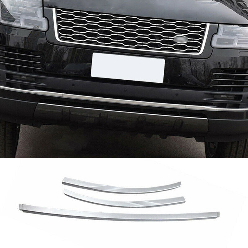 for Range Rover L405 2018-2021 silver Front Bumper Lip Trim Strips Decor Cover