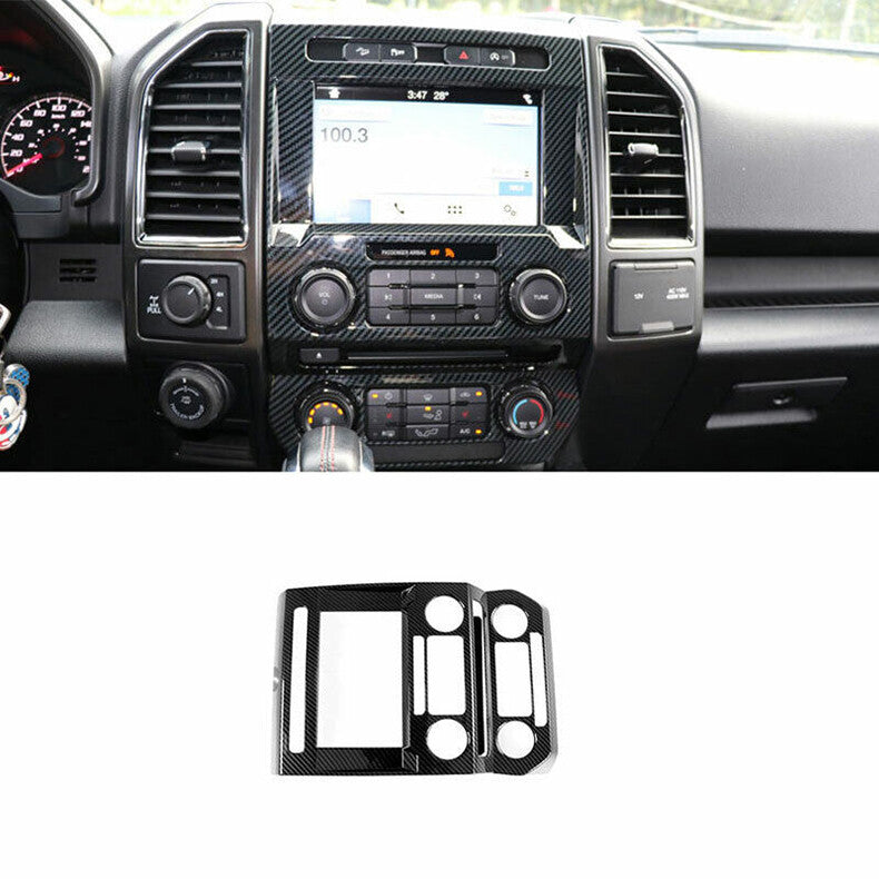 Carbon Fiber GPS Navigation Screen Panel Decor Cover for Ford F-150 2015-2020
