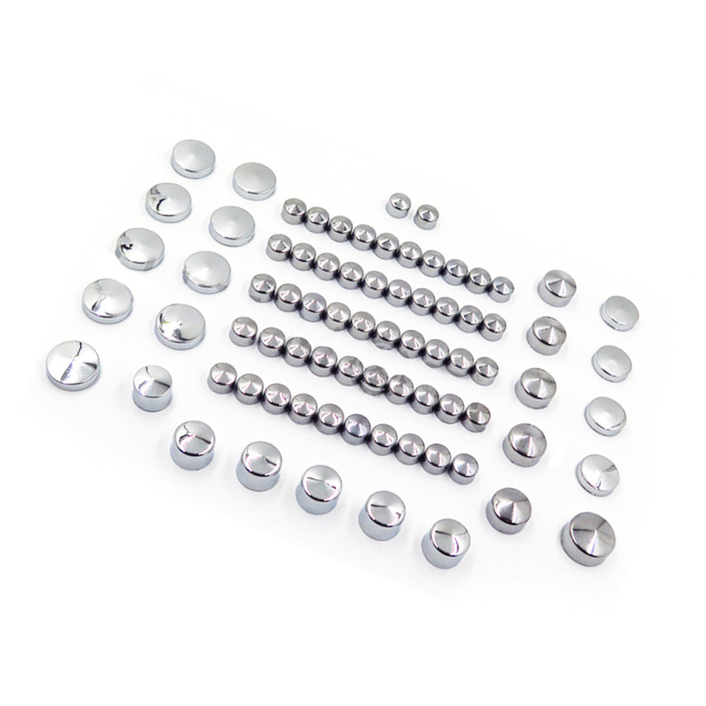 77pcs Chrome Bolt Nut Caps Dress Cover Kit for Harley Sportster Engine 2004-2015