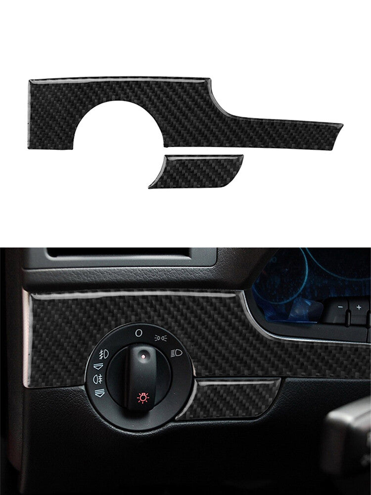 Carbon fiber car light control trim for Audi A4 S4 2005-2008
