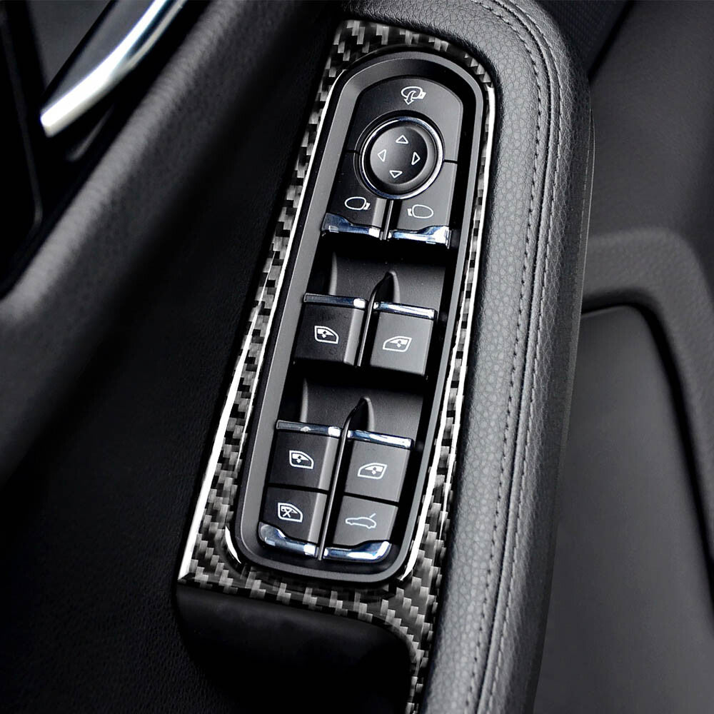 Carbon Fiber Window Switch Panel Cover Trim for Porsche Macan 2014-2019