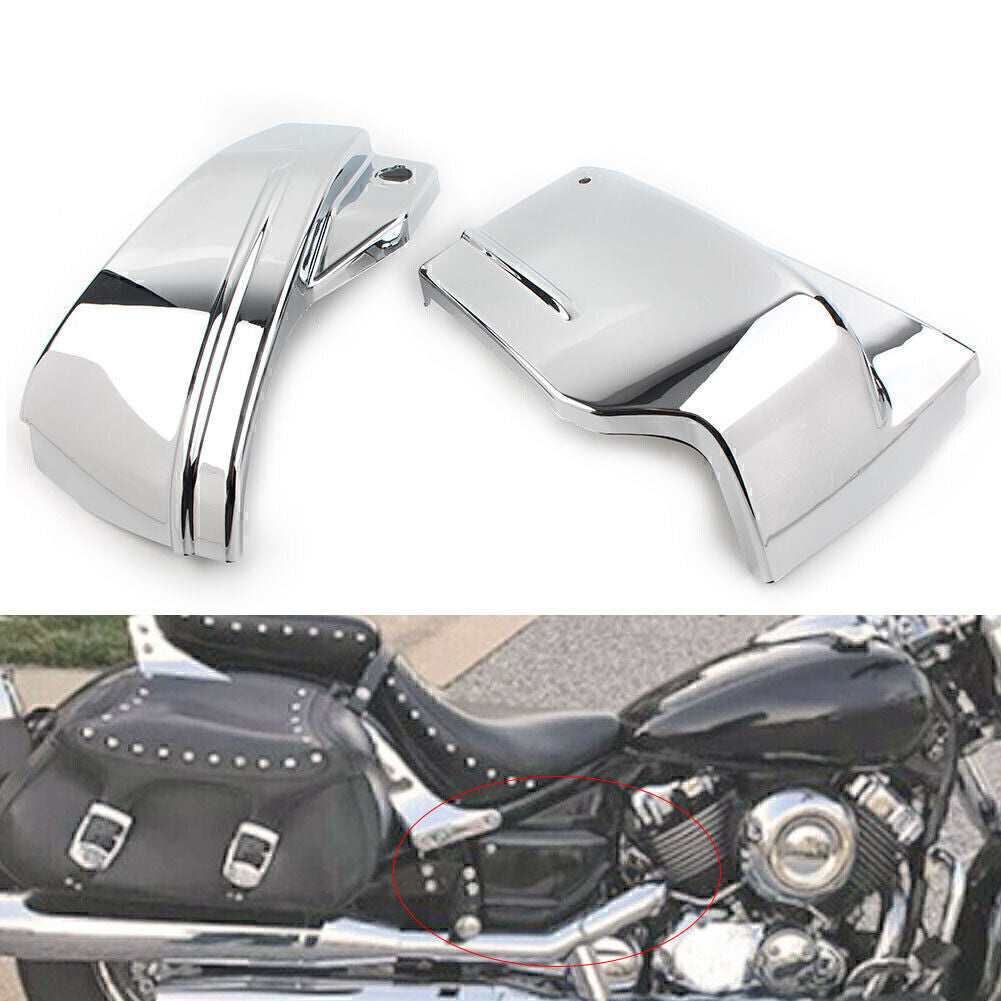 for Yamaha V Star 650 DragStar 650 XVS650 XVS650A Battery Side Cover Silver ABS