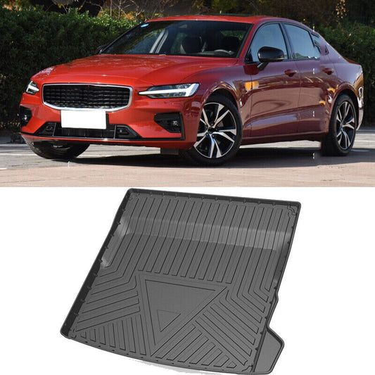 for Volvo S60 19-23 Black waterproof Rear Trunk Boot Liner Cargo Mat Floor Tray