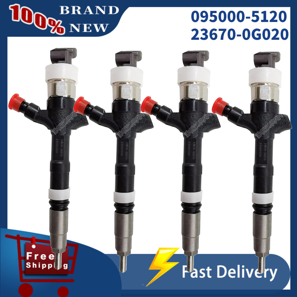 4x Diesel Fuel Injector assy 095000-5120 23670-0G020 for Toyota Avensis