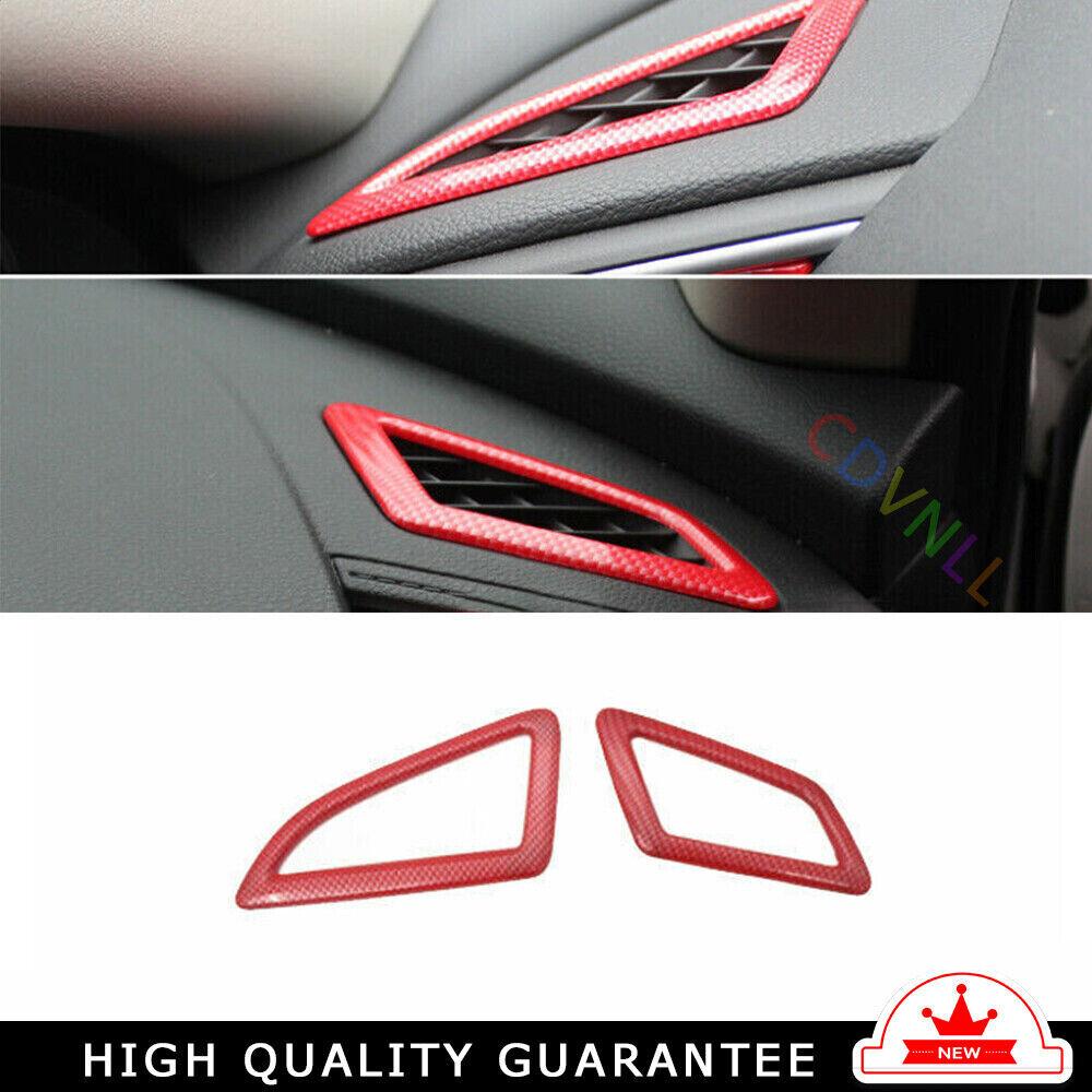 Instrument LR Air Outlet Vent Trim for Honda for Civic 2016-2021 Red Carbon Fiber