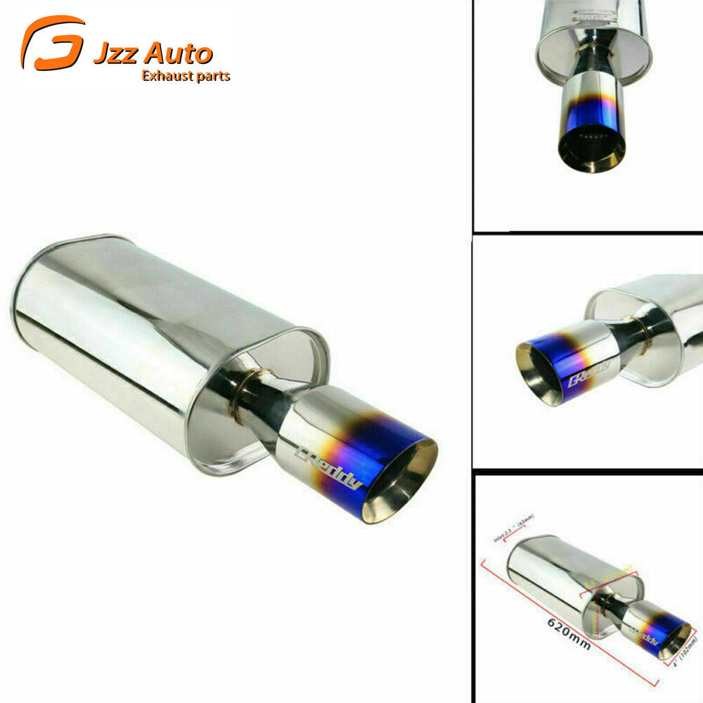 2.5 ID 4 OD Performance Sport Great Sound Straight Exhaust Muffler Tip Blue