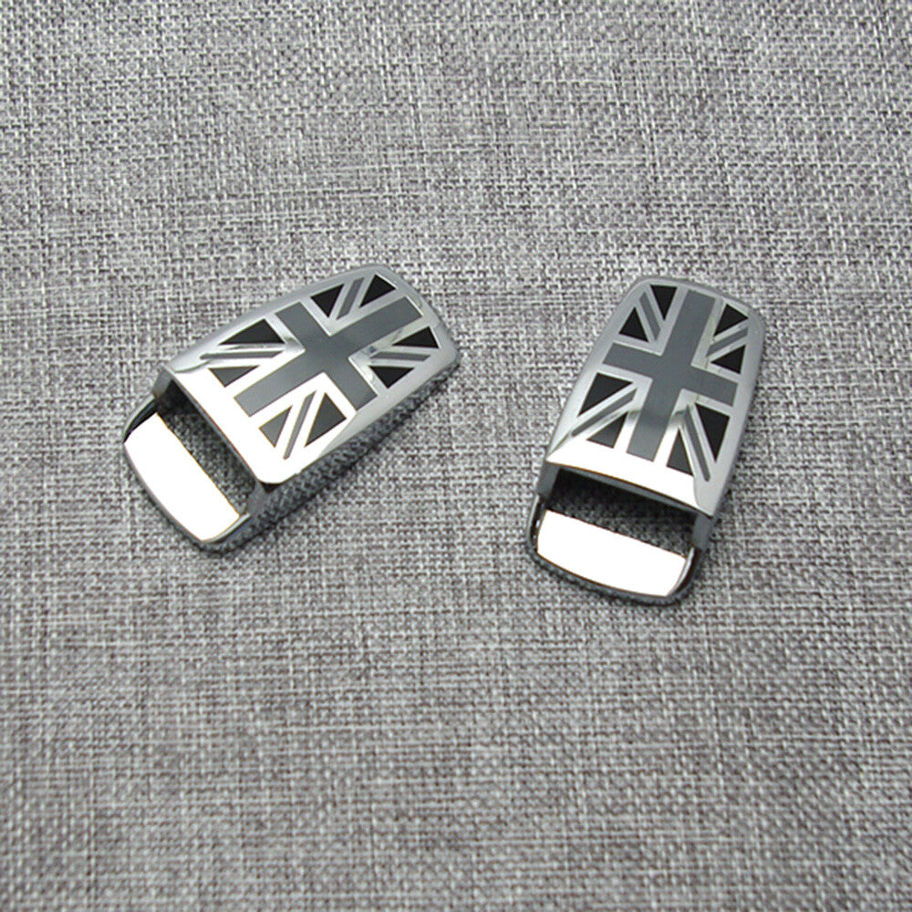 2 pcs Windshield Washer Wiper Spray Nozzle Cover Cap Union Jack Fits for Mini Cooper