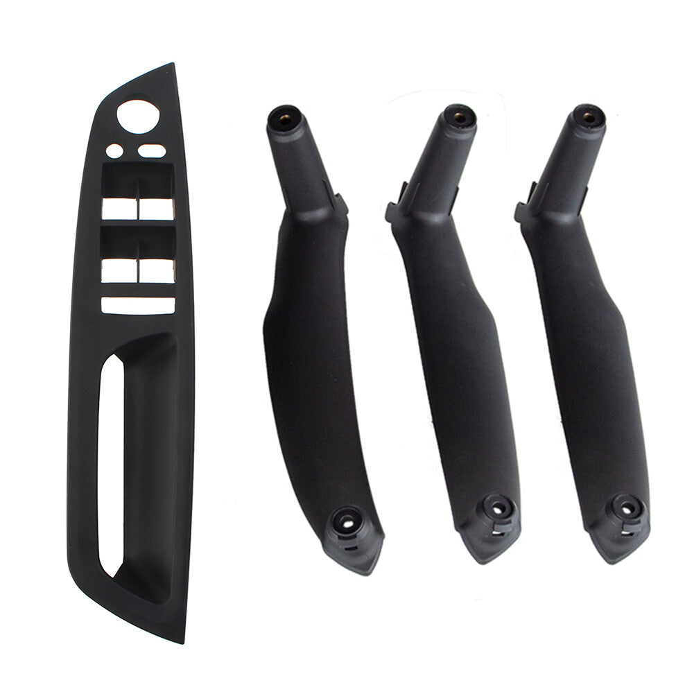 4PCS Interior Door Pull Handle Trim Cover for BMW X5 E70 X6 E71 E72 Black RHD